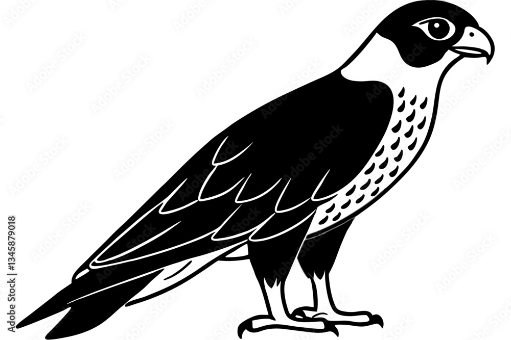 Naklejka premium falcon line art silhouette vector illustration