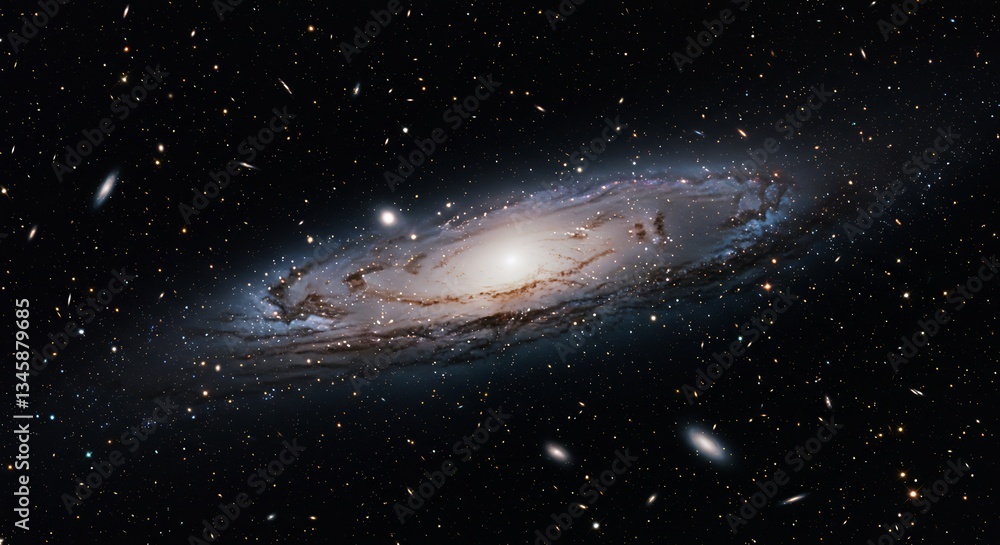 Fototapeta premium 宇宙空間 壮大な渦巻銀河 神秘的輝き