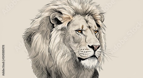 portrait of a lion vector