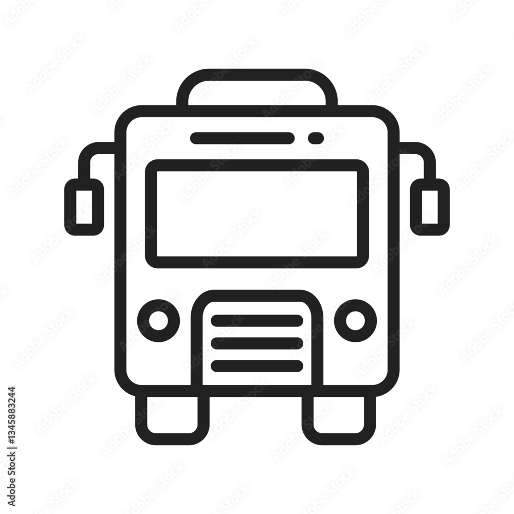 School Bus icon vector image. Suitable for mobile apps, web apps and print media. School Bus icon vector image. Suitable for mobile apps, web apps and print media.