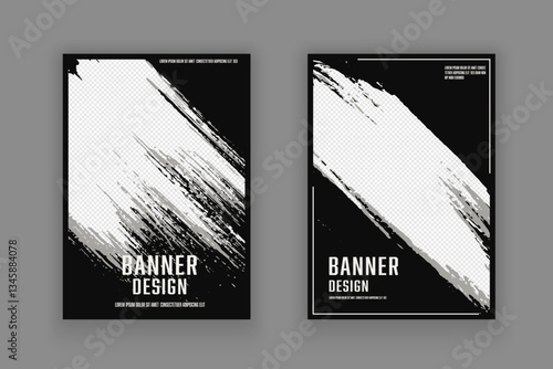 Cover book, banner template design with concept grunge style