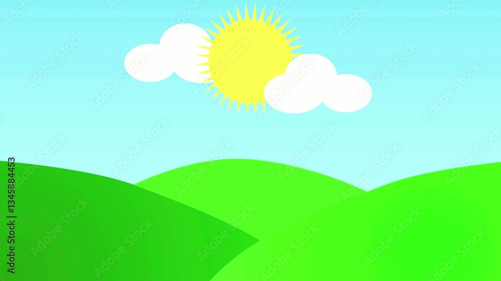 Golden Sunrise Over Rolling Green Hills – Tranquil Nature Animation
Golden Sunrise Over Rolling Green Hills – Tranquil Nature Animation