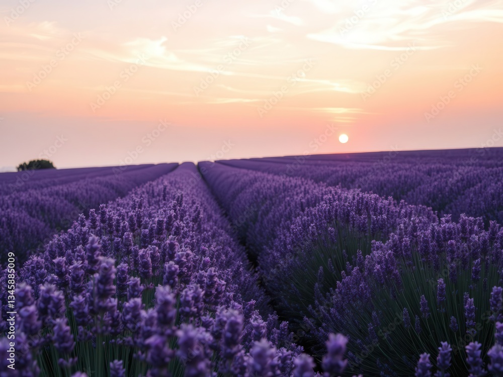 Fototapeta premium Lavender Field at Sunset