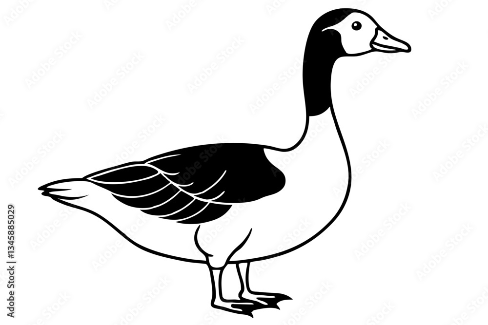 goose line art silhouette vector illustration goose line art silhouette vector illustration