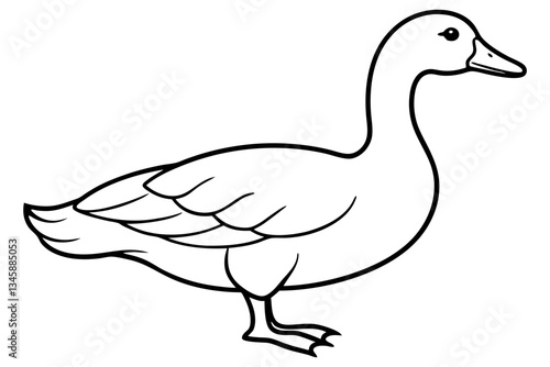 goose line art silhouette vector illustration