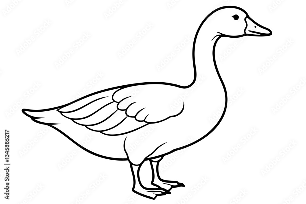 goose line art silhouette vector illustration goose line art silhouette vector illustration