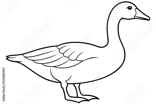 goose line art silhouette vector illustration