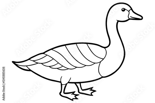 goose line art silhouette vector illustration