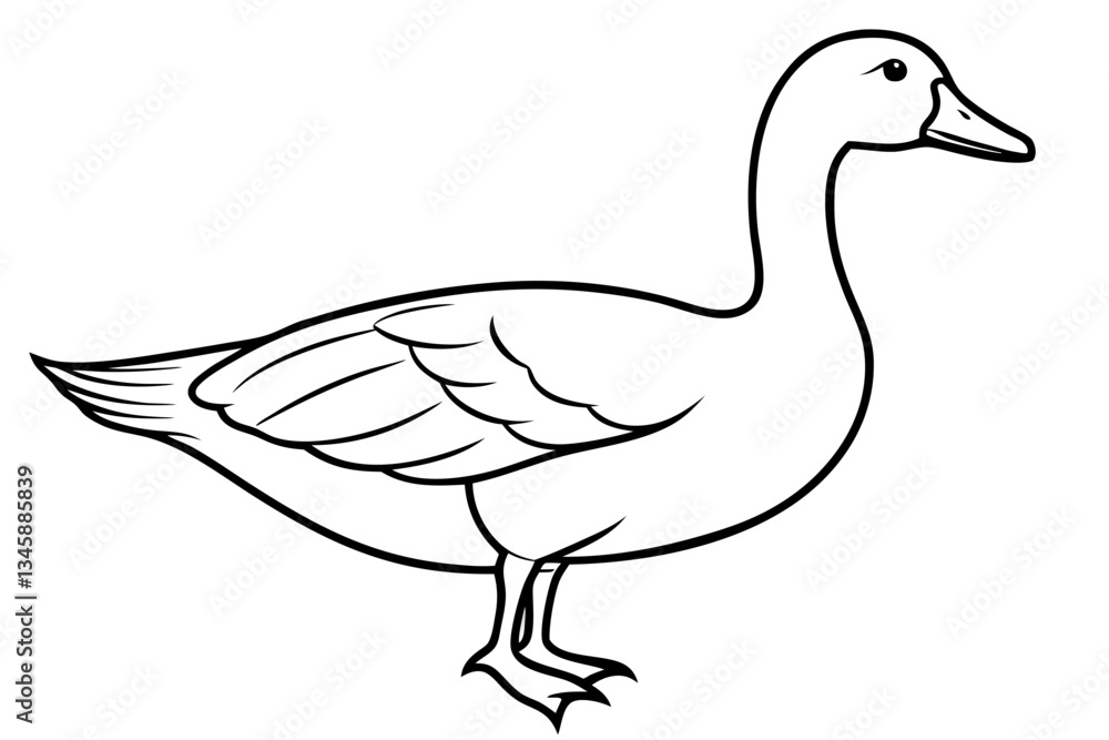 goose line art silhouette vector illustration goose line art silhouette vector illustration