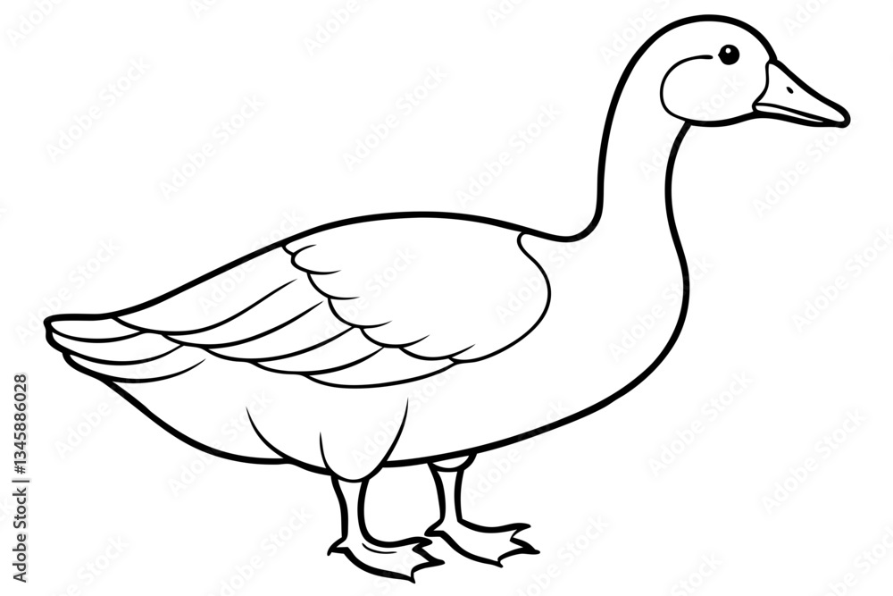 Fototapeta premium goose line art silhouette vector illustration