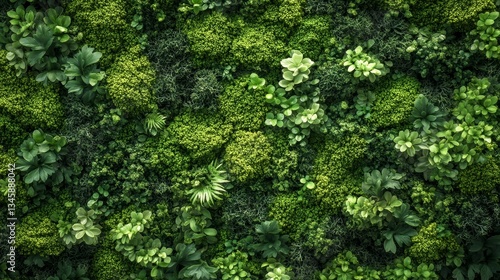 top view green moss background