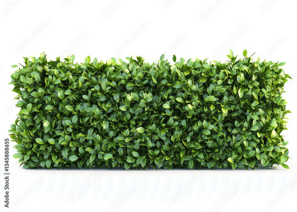 Fototapeta premium botanical green hedge with realistic textures isolated on white