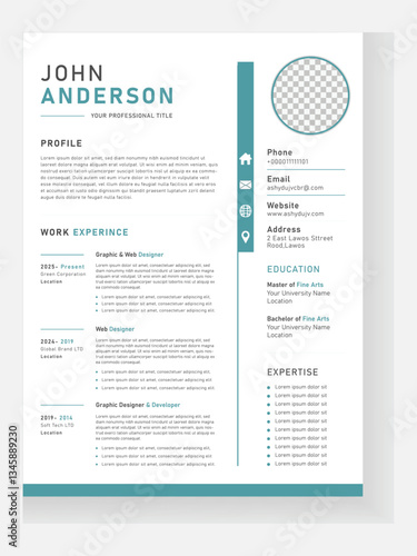 Clean and modern resume portfolio and cv template