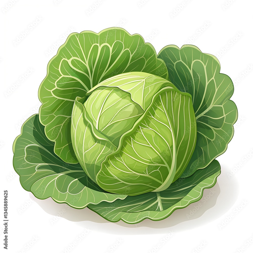 Fototapeta premium Fresh Green Cabbage - Natural Organic Vegetable.