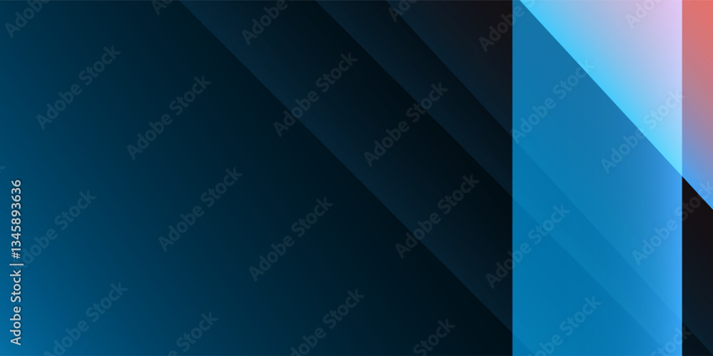 Obraz premium Abstract background featuring a smooth blue gradient with overlapping transparent red geometric shapes. Ideal for business presentations, website design, digital marketing and modern branding projects