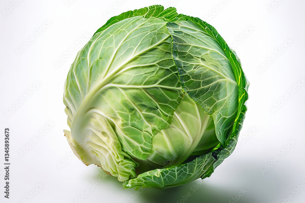 Fototapeta premium Ripe cabbage isolated on a white background.