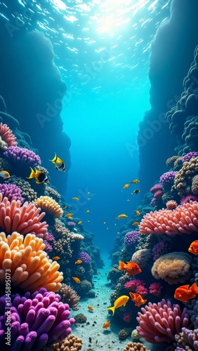 Fototapeta Naklejka Na Ścianę i Meble -  Vibrant coral reef teeming with life