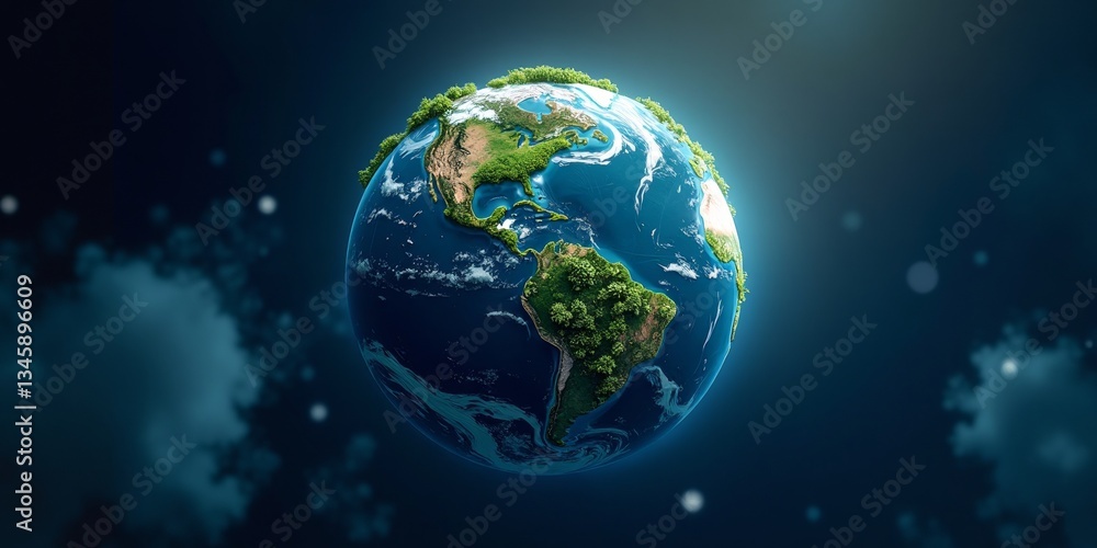 Fototapeta premium Our home planet, a blue and green jewel in space