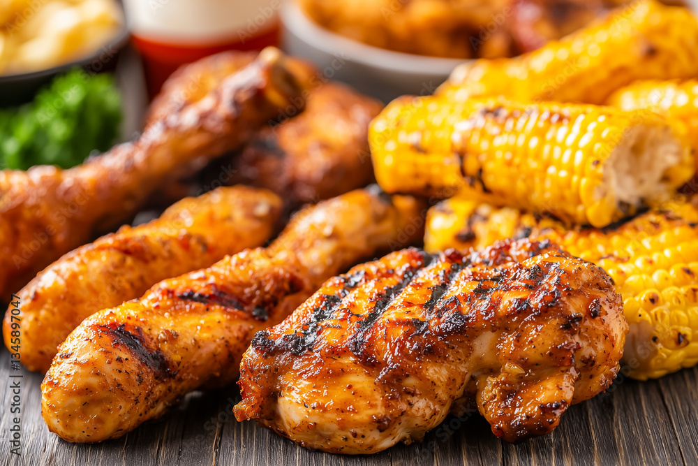 Delicious Grilled Chicken and Corn Delicious Grilled Chicken and Corn