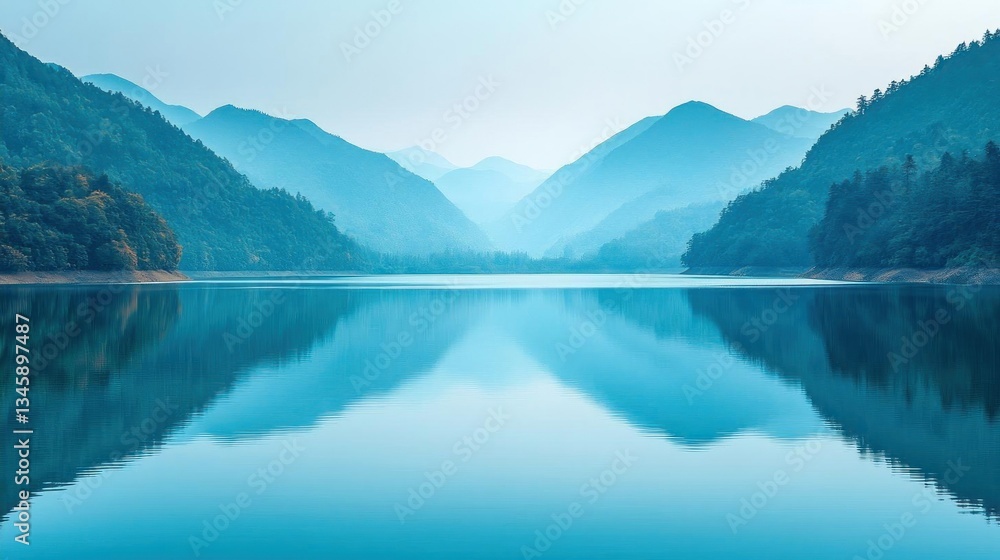 Serene Mountain Lake Peaceful Nature Scenery Serene Mountain Lake Peaceful Nature Scenery