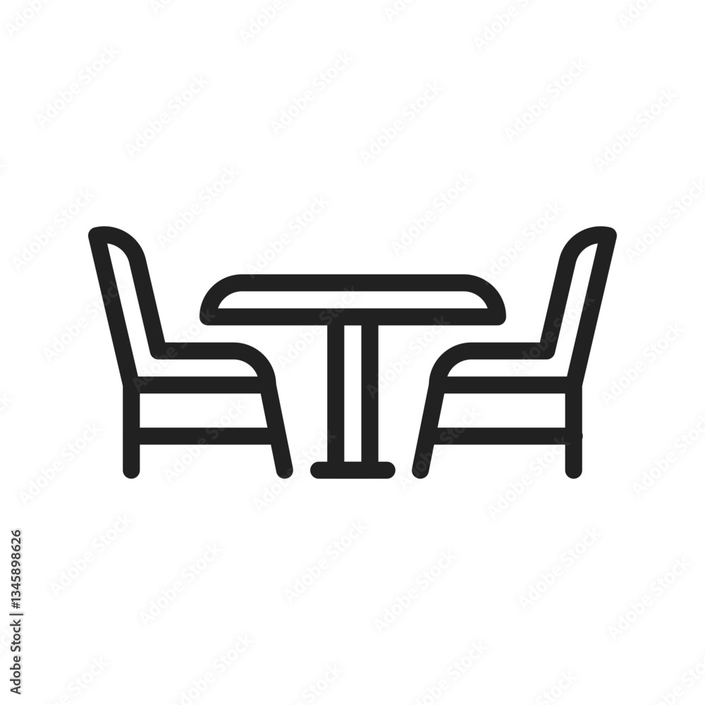 Chairs icon vector image. Suitable for mobile apps, web apps and print media. Chairs icon vector image. Suitable for mobile apps, web apps and print media.