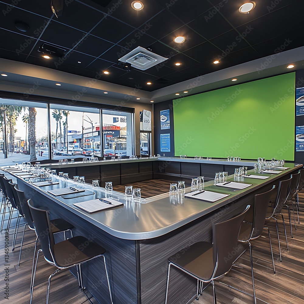 Modern U-Shaped Meeting Room for City View. Modern U-Shaped Meeting Room for City View.