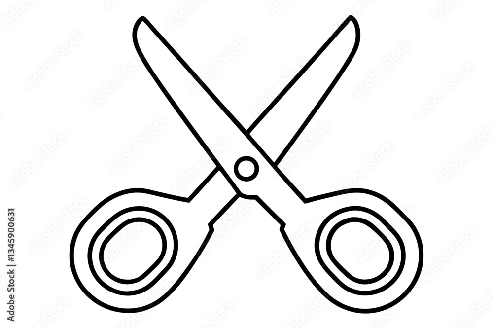 Fototapeta premium scissors line art silhouette vector illustration