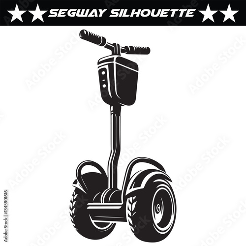 Segway silhouette isolated on a white background
