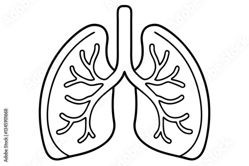 lungs line art silhouette vector illustration