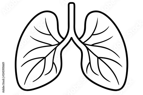 lungs line art silhouette vector illustration