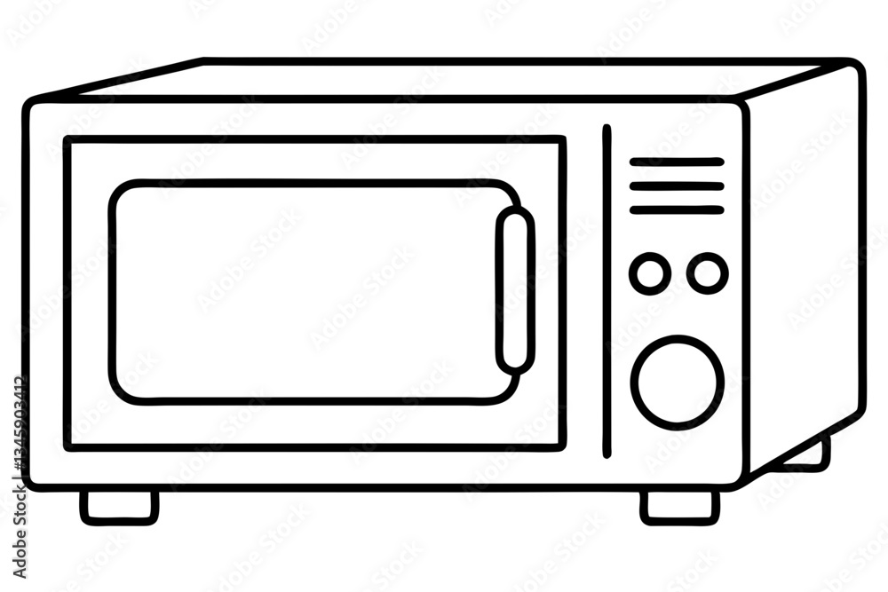 Obraz premium microwave oven line art silhouette vector illustration