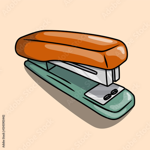 Orange paper stapler in office stationery