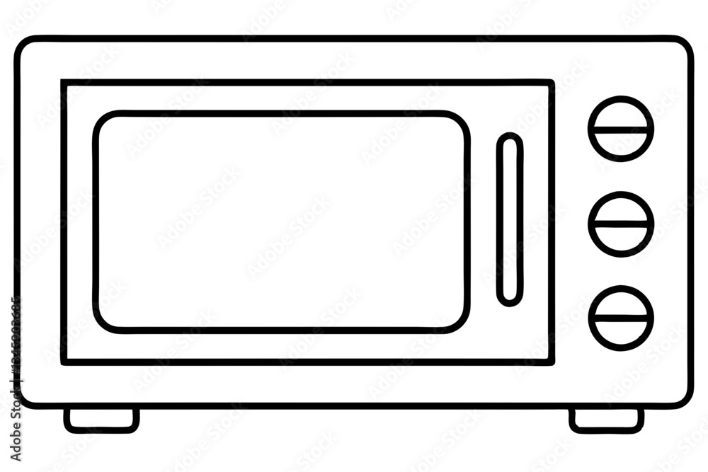 microwave oven line art silhouette vector illustration microwave oven line art silhouette vector illustration