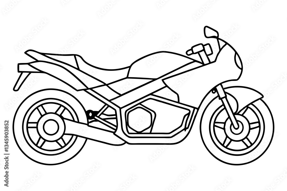 Obraz premium motor bike line art silhouette vector illustration