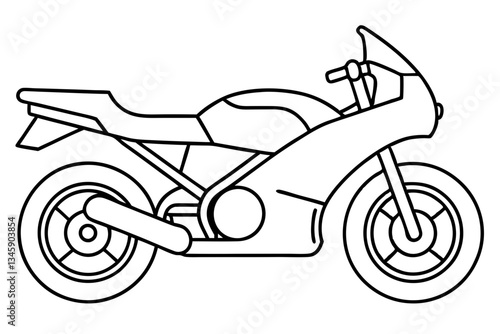 motor bike line art silhouette vector illustration