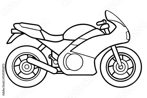 motor bike line art silhouette vector illustration