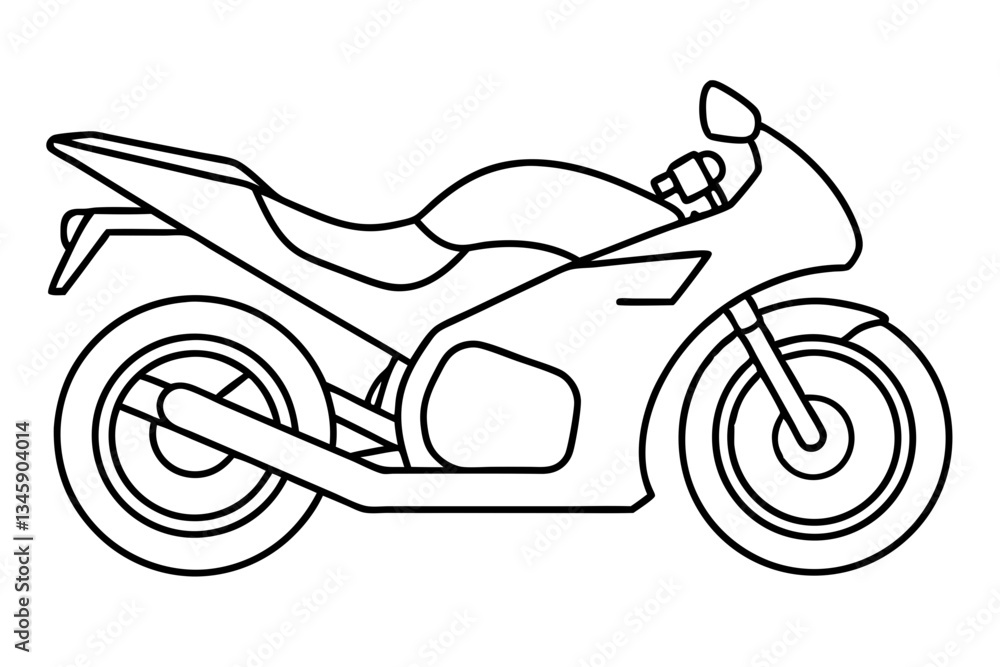 Fototapeta premium motor bike line art silhouette vector illustration