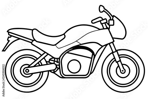 motor bike line art silhouette vector illustration