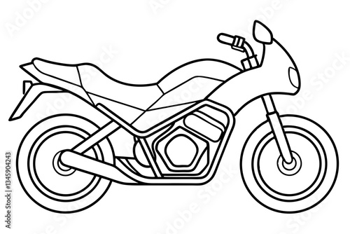 motor bike line art silhouette vector illustration