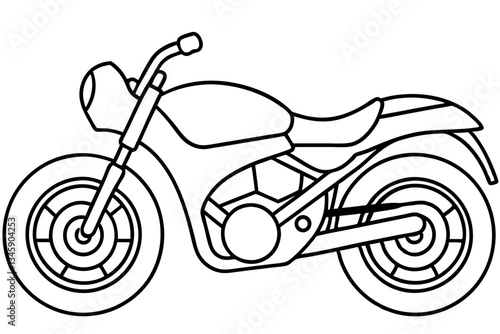 motor bike line art silhouette vector illustration