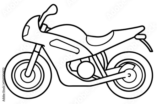 motor bike line art silhouette vector illustration