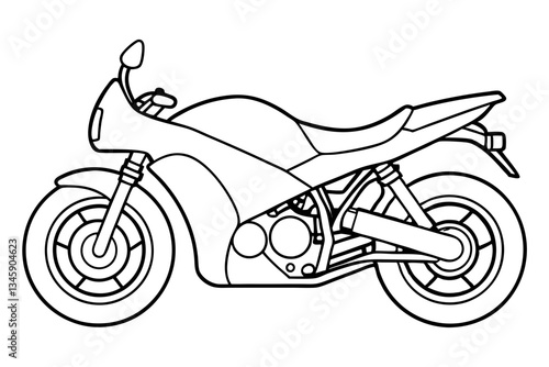 motor bike line art silhouette vector illustration
