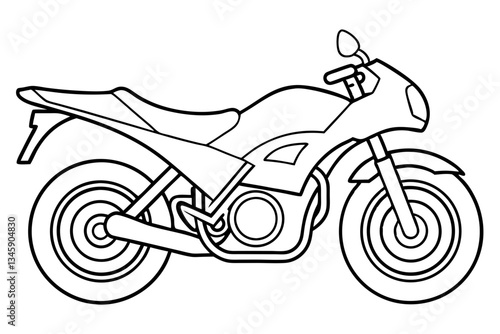 motor bike line art silhouette vector illustration