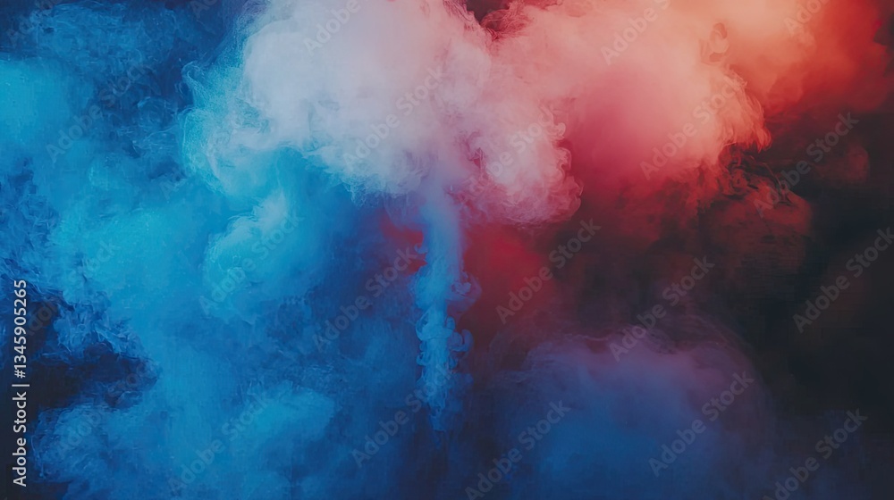 Naklejka premium Red blue smoke swirls, abstract background, design element (2)