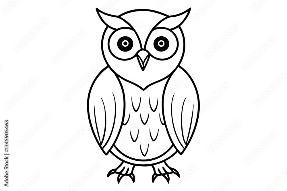 Fototapeta premium owl line art silhouette vector illustration