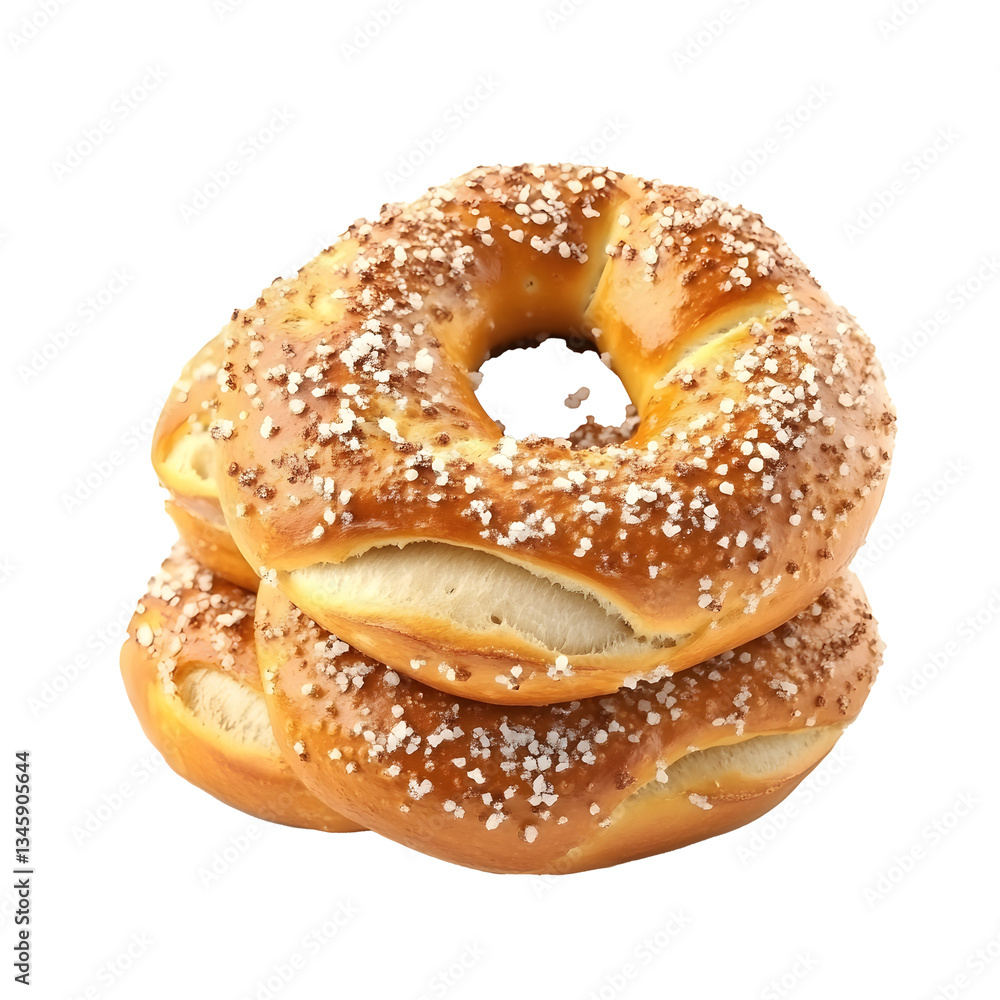 Fresh pretzel with bakery salt isolated Fresh pretzel with bakery salt isolated