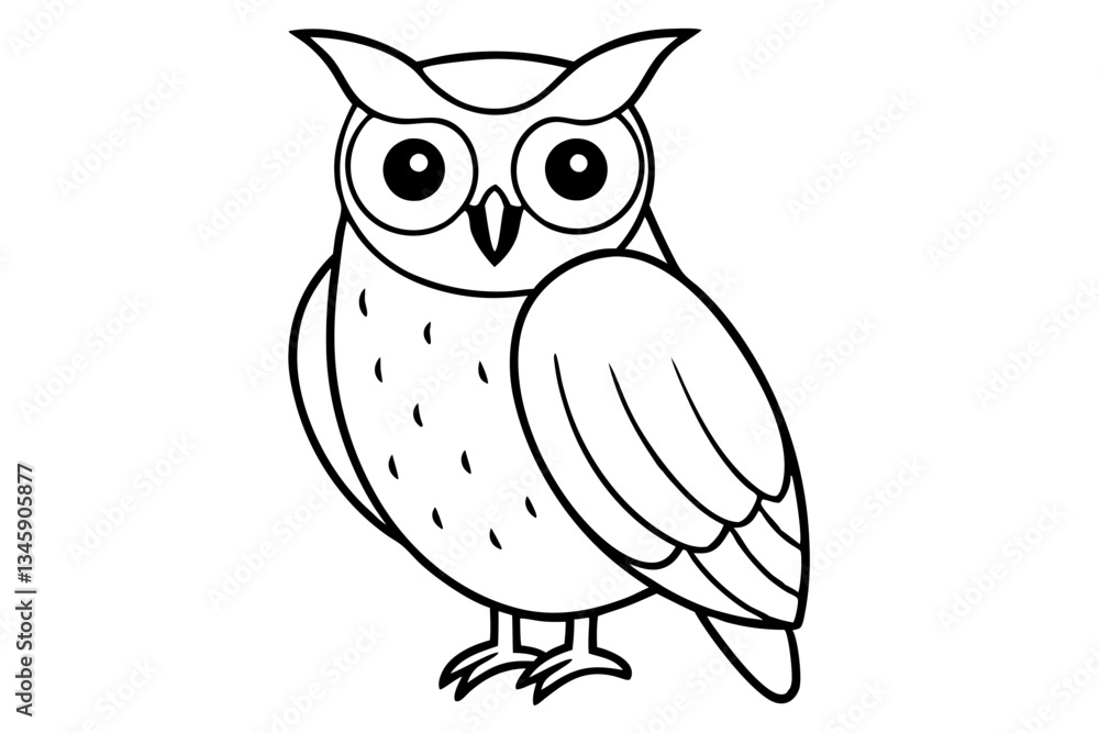 Fototapeta premium owl line art silhouette vector illustration
