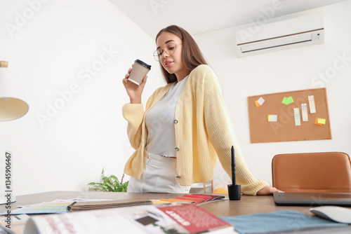 Female interior designer wi...