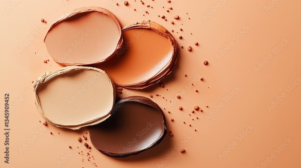 Diverse Concealer Shades on Peach Background for Beauty Industry Diverse Concealer Shades on Peach Background for Beauty Industry