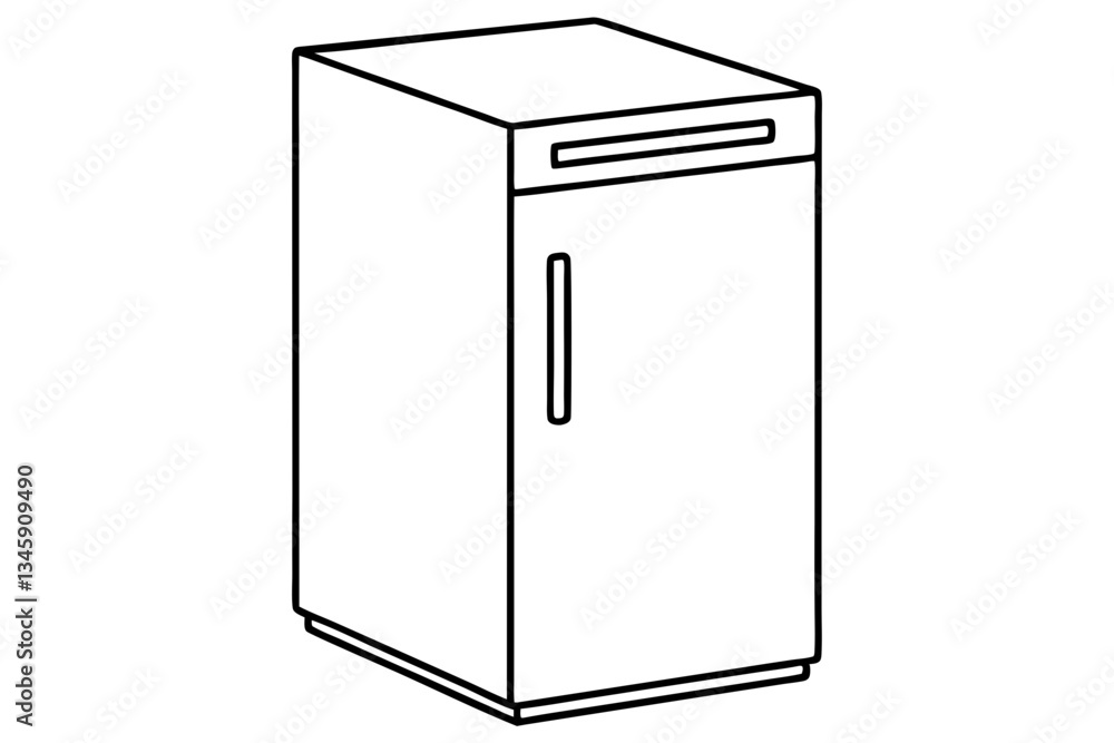 refrigerator line art silhouette vector illustration refrigerator line art silhouette vector illustration